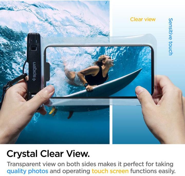 Actual product image Spigen A601 UNIVERSAL WATERPROOF CASE CRYSTAL CLEAR (Universal)
