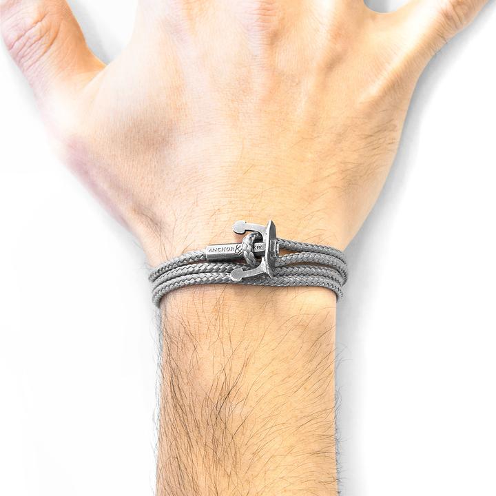 Immagine prodotto Anchor & Crew Bracciale con ancora in corda e argento dell'Unione Grigia Classica (Argento massiccio .925)