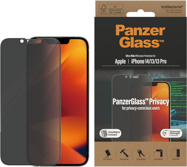 Image du produit PanzerGlass Protection d'écran Ultra Wide Fit Privacy iPhone 14 (1 pièce(s), Apple iPhone 13, Apple iPhone 13 Pro, Apple iPhone 14)