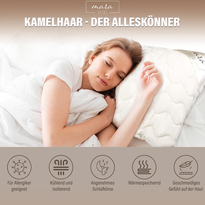 Actual product image Mara Vital Camel hair pillow (65 x 100 cm)