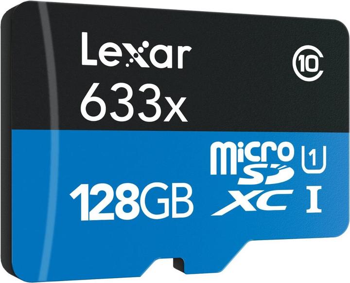Productafbeelding Lexar microSDXC 633x UHS-I met SD-adapter (128 GB, microSDXC, U1, UHS-I)