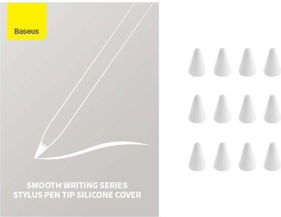 Actual product image Baseus Tablet Tool Pen Replaceble Silicone Tips (12 pcs) for Stylus Pen (Soft), White (ARBJ020002)