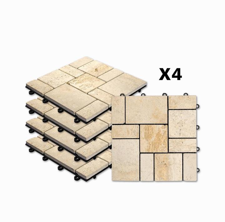 Immagine prodotto Florco Lastre per balconi e terrazze in pietra Traveltine Roma (4 x, 30 x 30 cm)