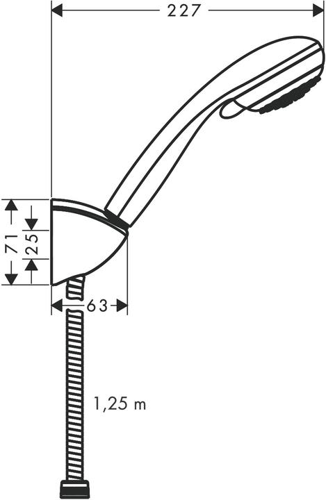 Immagine prodotto hansgrohe HG set doccia CROMETTA 85 VARIOJET Tubo doccia Metaflex 1250mm cromato (2 Tipi di raggi, 17 l/min)
