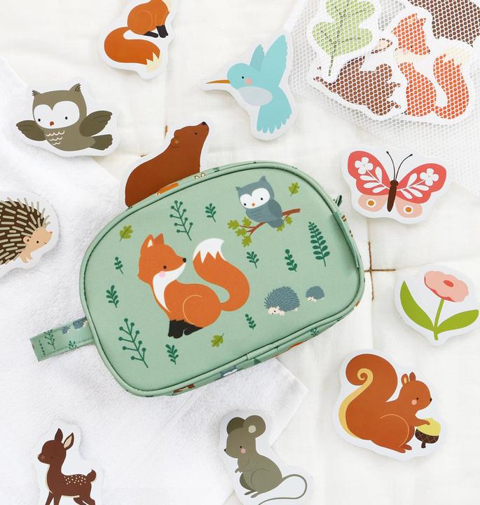 Produktbild A Little Lovely Company Schaumstoff Badespielzeug inkl. Aufbewahrungsnetz / Waldfreunde