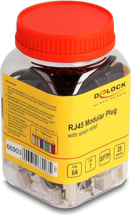 Actual product image Delock Network cable (S/FTP, CAT6a, 0.02 m)