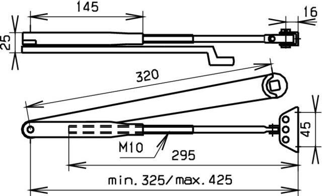 Produktbild Dormakaba Gestänge beidseitig verlängert (Zimmertür, Eingangstür, Holztür, Balkontür)