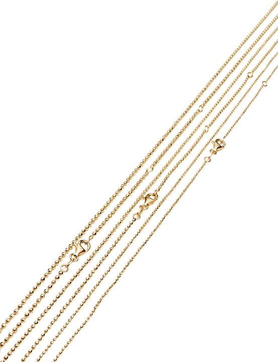 Produktbild Leyda Kette Kugel Geschliffen (vergoldet 750 / 18 K Gold, Silber 925, 80 cm)