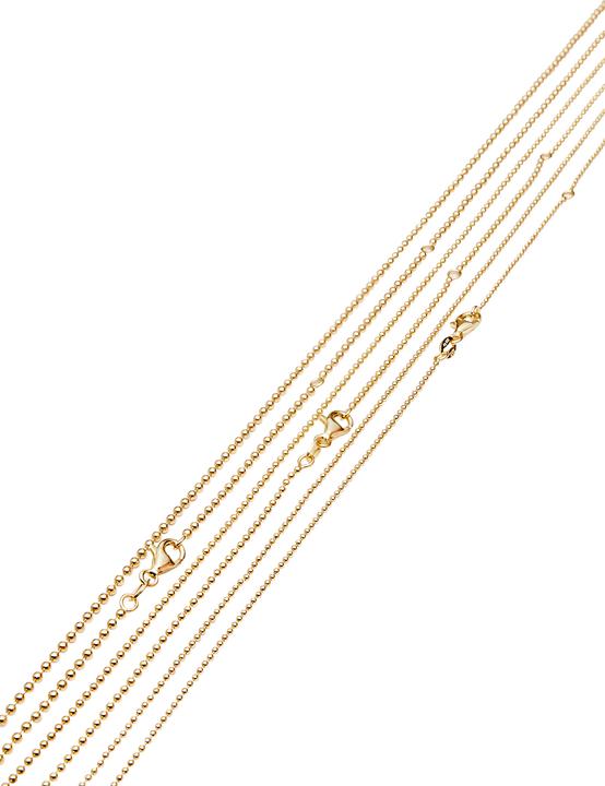 Immagine prodotto Leyda Palla a catena (Argento 925, placcato oro 750 / oro 18 K, 70 - 75 cm)