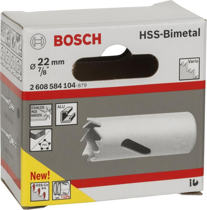 Produktbild Bosch Professional Zubehör Lochsäge HSS-Bimetall für Standardadapter, 22 mm, 7/8-Zoll (22 Millimeter)