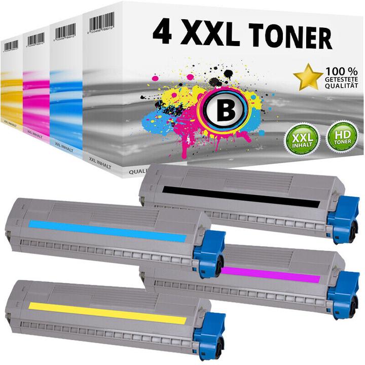Actual product image Druckfuxx SET 4 XXL Toner Patronen für OKI MC853DN MC853DNCT MC873DNC MC873DNX M