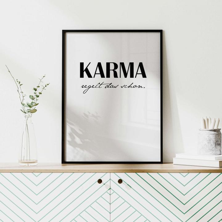Actual product image Trenddeko Poster Karma regulates it already 24 x 30 cm, paper (24 x 30 cm)