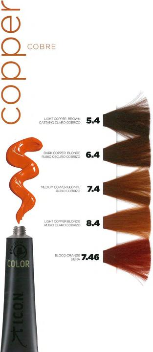 Produktbild I.C.O.N. ECOTECH COLOR natural color #6.4 dark copper blonde 60 ml (6.4 - Kastanienbraun)