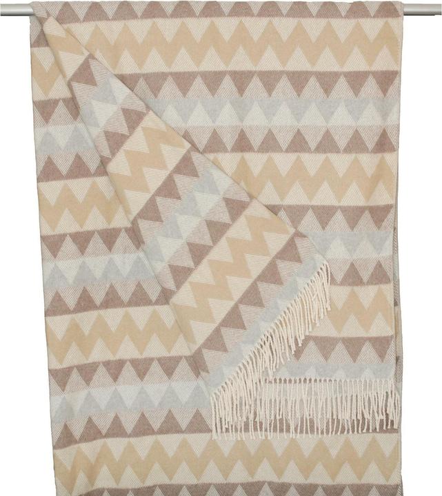 Actual product image Hubatka Zigzag blanket 150 x 200 cm, beige/blue (150 x 200 cm)