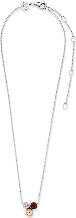 Actual product image Ti Sento Milano Necklace brown with shell pearl and zirconia bicolour 3909PR/42 (925 Sterling silver, 48 cm)