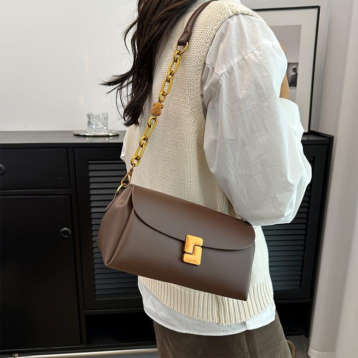 Immagine prodotto Only-Bags.Store Elegante schwarze Kunstleder-Kreuztasche, einfarbig, verstellbarer Riemen, Reissverschluss