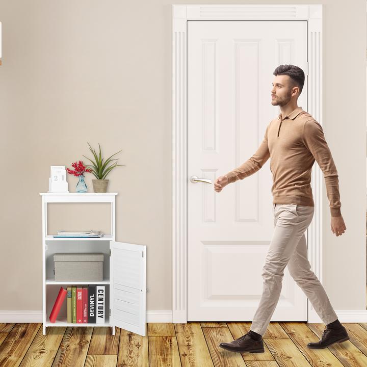 Actual product image Relaxdays Bathroom Shelf 2 Doors (45 x 30 x 83 cm)