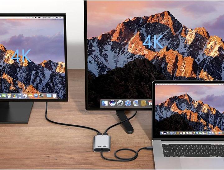 Image du produit Wavlink WS-UTA02H Adaptateur Thunderbolt / HDMI (1x Thunderbolt - 2x HDMI®) Space Grey monofilaire 50cm (HDMI, Thunderbolt, 50 cm)