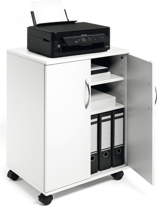 Immagine prodotto Durable Carrello multifunzionale 74/53 2 porte, 2 ripiani, bianco (14 x 44,5 x 69,5 cm)