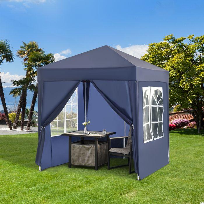 Image du produit Swisshandel24 Pavillon pliable 2x2m 4 parois latérales avec fenêtre Porte avec fermeture éclair Piquets de (200 cm, 200 cm)