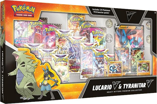 Actual product image Pokémon Lucario V & Tyranitar V Heavy Hitters Premium Collection Box (English, Box Set & Collection)
