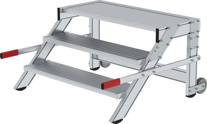 Image du produit Munk Escabeau de travail mobile, largeur des marches 1000 mm, aluminium strié 3 marches (Échafaudages, 112.50 cm)