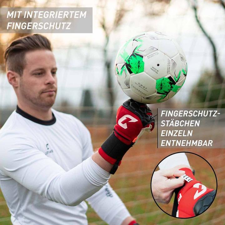 Actual product image Catch & Keep Football Gloves Fly Protect Gr. 9 Red Goalkeeper Keeper Goalie Gloves (9)