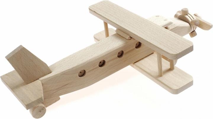 Produktbild Holzecke Doppeldecker aus Holz Flugzeug