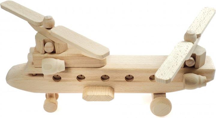 Actual product image Holzecke Double Rotor Helicopter Wooden Toy