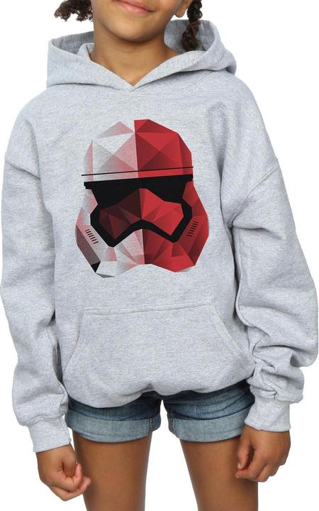 Actual product image Star Wars Girls The Last Jedi Stormtrooper Red Cubist Helmet Hoodie (152, 158)