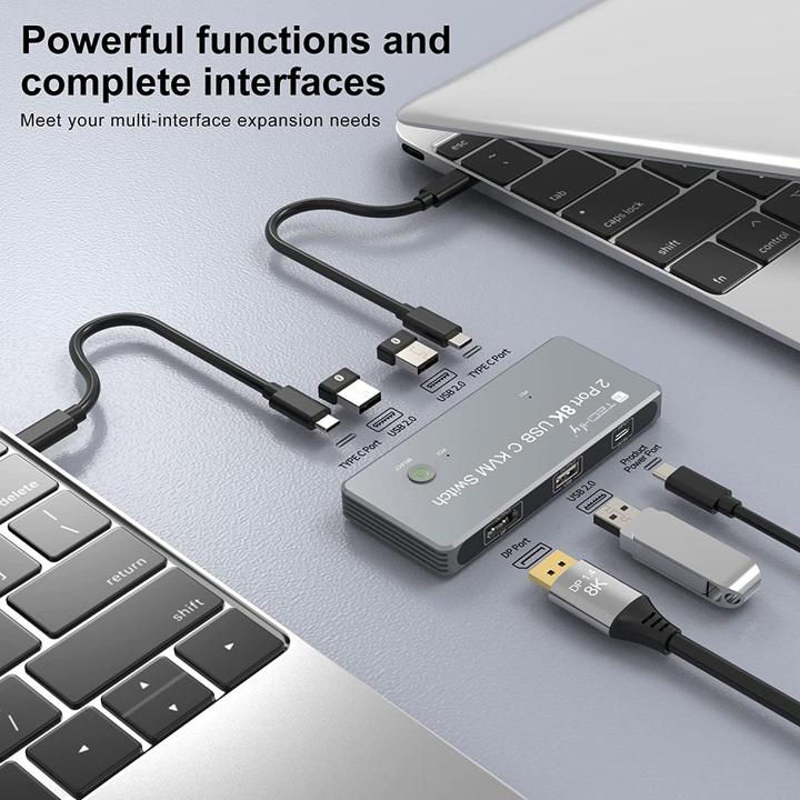 Produktbild Techly KVM USB-C Switch 8K DisplayPort