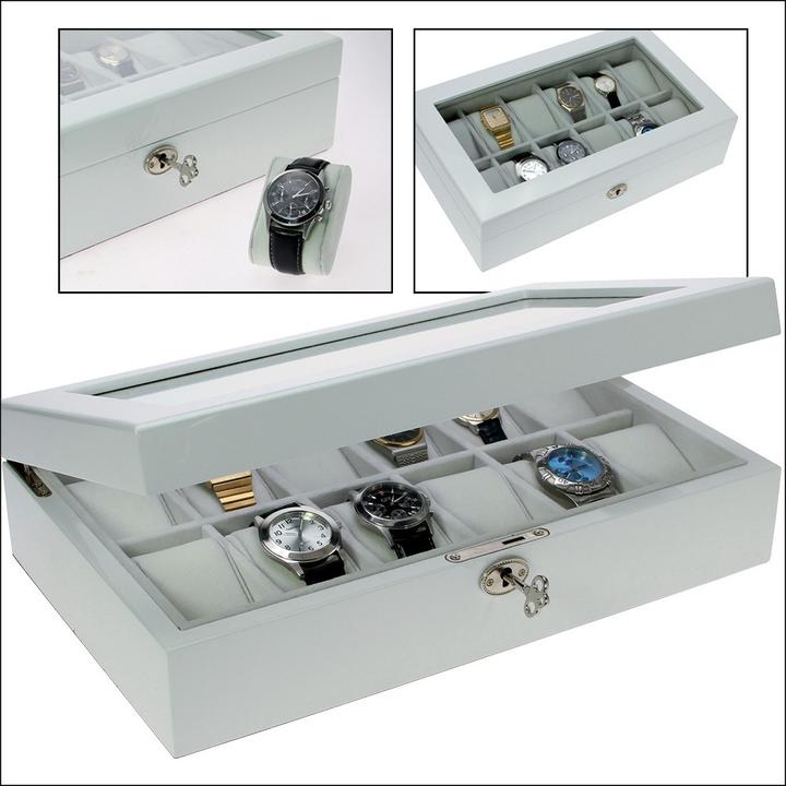 Safe Mallette pour montres en blanc brillant
