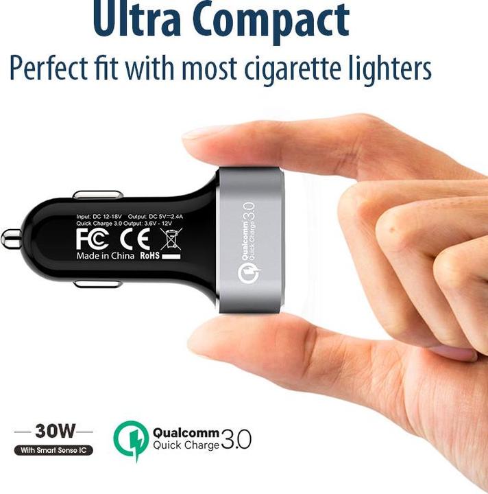 Actual product image Crong Power įkroviklis 2x USB-A 3 A (CRG-PWRC-USB30-ALU)