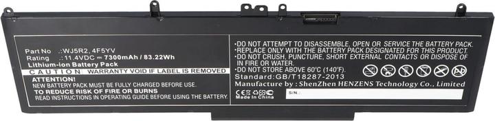 Actual product image AccuCell Battery suitable for Dell Precision 3510, 3510 Workstation, WJ5R2, 4F5YV, 11.4V 7300mAh (7300 mAh)
