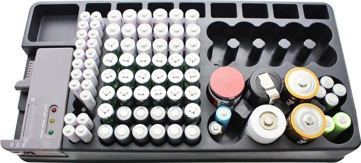 Immagine prodotto AccuCell Organizzatore di batterie 2in1, contenitore universale per batterie 1-110 o batterie