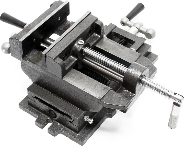 Produktbild Wiltec Maschinenschraubstock 2 Achsen 150mm Schraubstock Kreuztisch Frästisch Werkbank (150 mm)