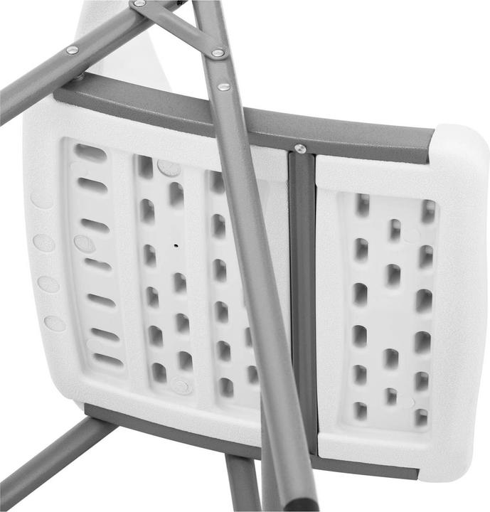 Produktbild Royal Catering 4er-Set Klappstühle Faltstuhl Stuhl klappbar 180 kg Stahl Polyethylen weiss
