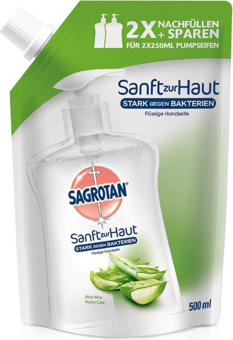 Produktbild Sagrotan Handseife mit einem frischen Duft von Aloe Vera, 500 ml (Handseife Nachfüllpackung, 500 ml)