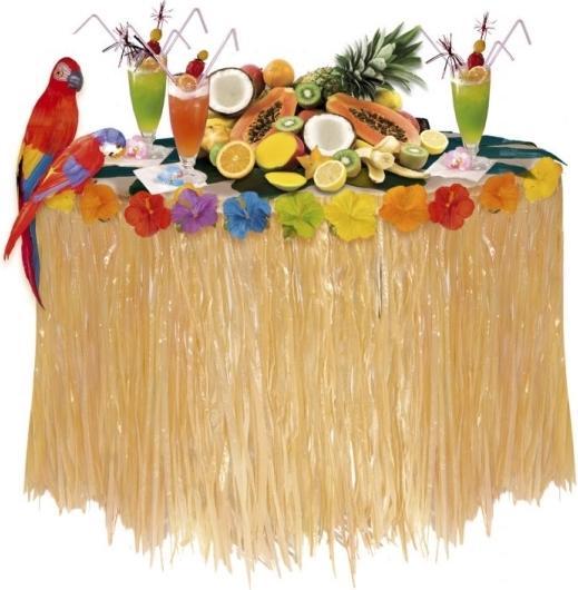 Actual product image Widmann Colourful table skirt south sea style 275 x 75cm (One size)