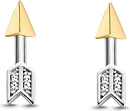 Actual product image Ti Sento Milano Stud earrings with zirconia bicolour gold plated 7820ZY (925 Sterling silver)