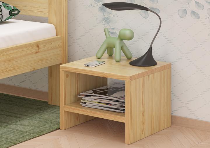 Produktbild Erst-Holz Nachttisch Kiefer massiv modernes kubisches Nachtkästchen in offener Form 90.20-K5