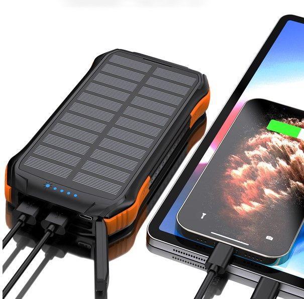 Immagine prodotto Choetech Powerbank solare con ricarica induttiva 10000mAh Qi 5W arancione (B659) (10000 mAh, 37800000 W, 10000 Wh)