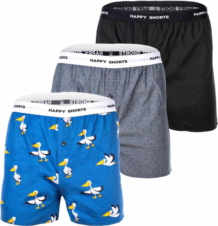 Immagine prodotto Happy shorts Boxer in tessuto dal taglio casual e confortevole (S, confezione da 3)