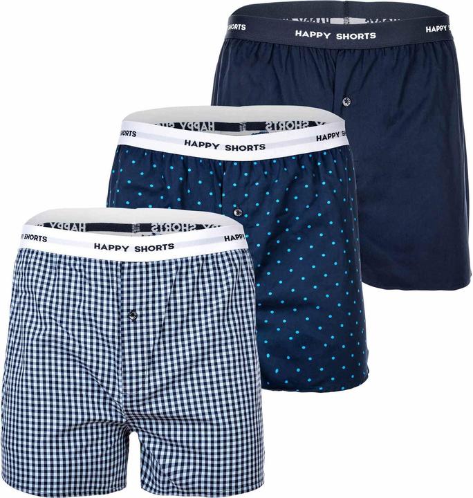 Actual product image Happy shorts Woven Boxer Shorts Casual Comfort Fit (L, pack of 3)