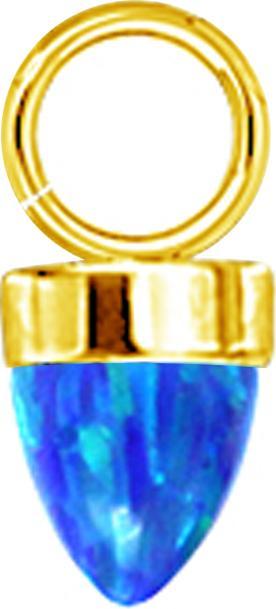 Immagine prodotto Star Piercing Anhänger vergoldet ein Kegel Opal blau (senza ottone, Acciaio chirurgico 316L)