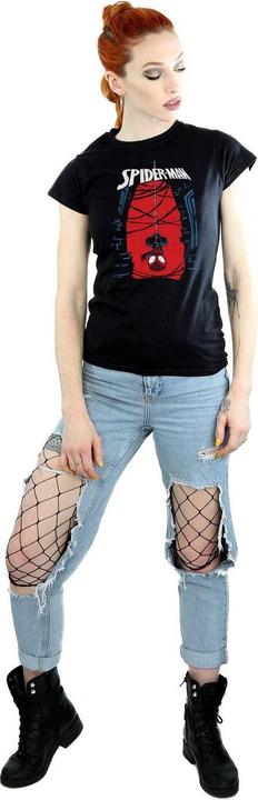 Actual product image Womens/Ladies Spider-Man Hanging Sketch Cotton T-Shirt (XXL)