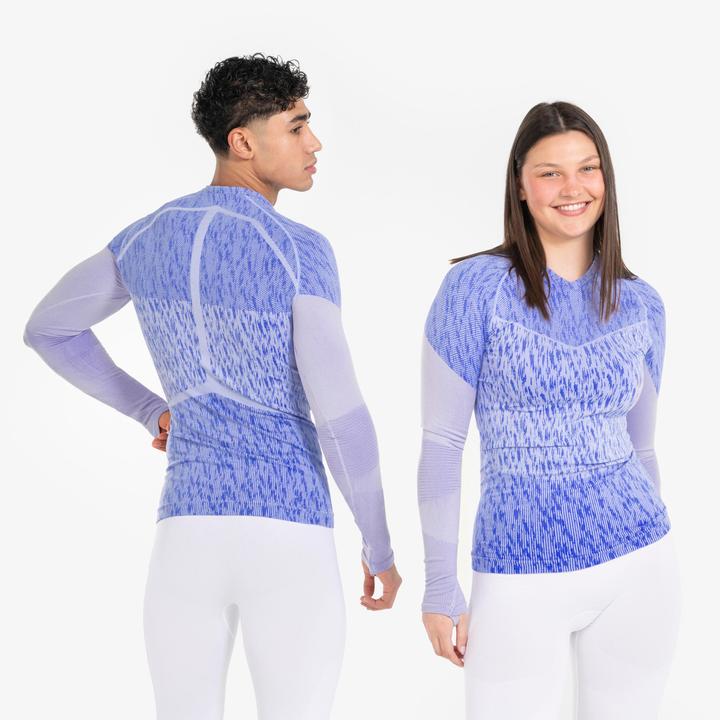 Actual product image Kipsta Women's/men's football functional shirt long sleeve - Keepdry grey/purple (L)