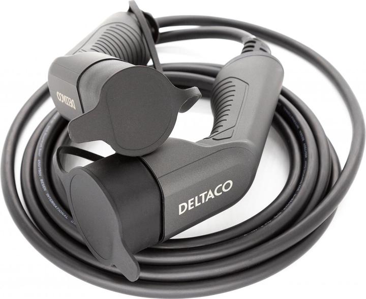Immagine prodotto Deltaco Cavo di ricarica per auto elettriche Tipo 2 - Tipo 2, trifase, 32A, 22 kW, 7 m, nero (Tipo 2, 22 kW, 32 A, 7 m)