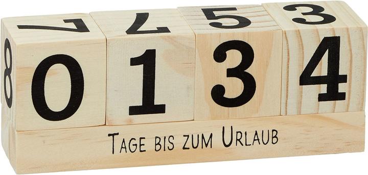Produktbild Natura Punto Holzwürfel Countdown mit 2 Themenleisten