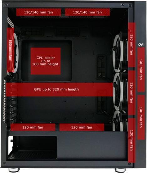 Image du produit LC-Power Gehuse Gaming 802B-ON Black Wandererd X RGB black retail (ATX, mATX, Mini-ITX)